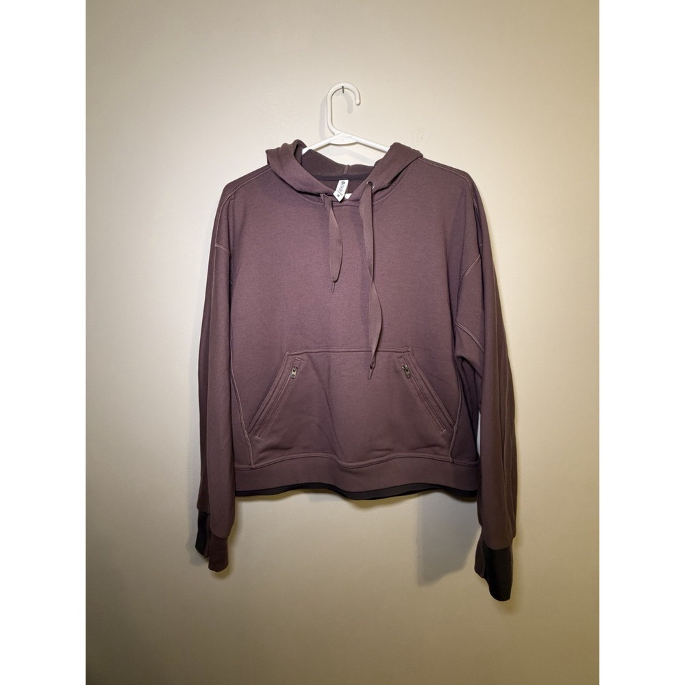 Athleta Recover Hoodie Smoked Almond Brown‎ Sweatshirt Pockets Women's Medium